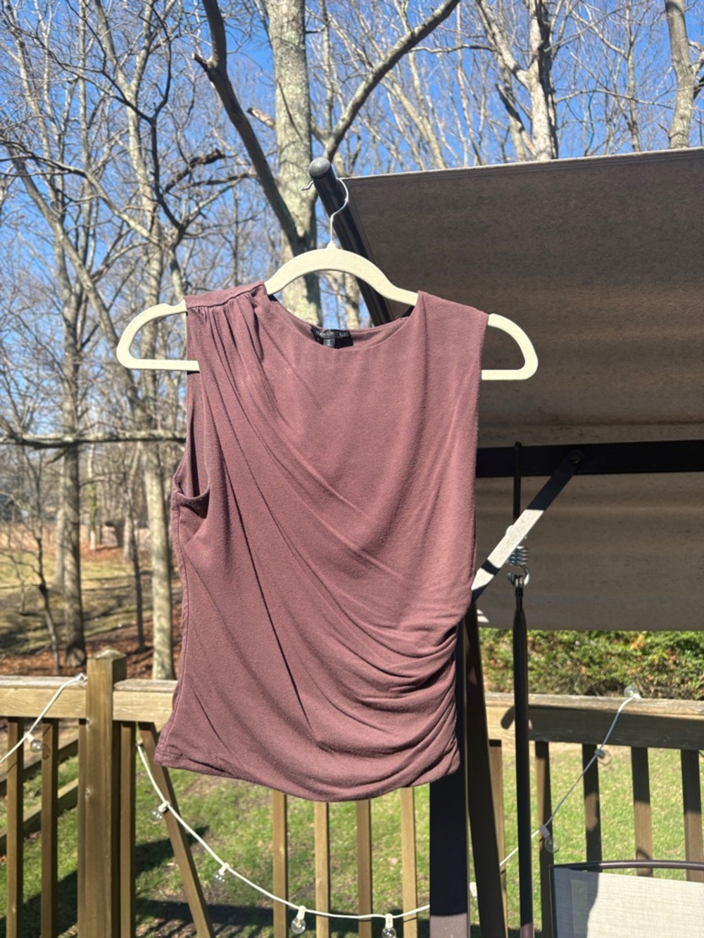 Dynamite Mauve Draped Sleeveless Camisole